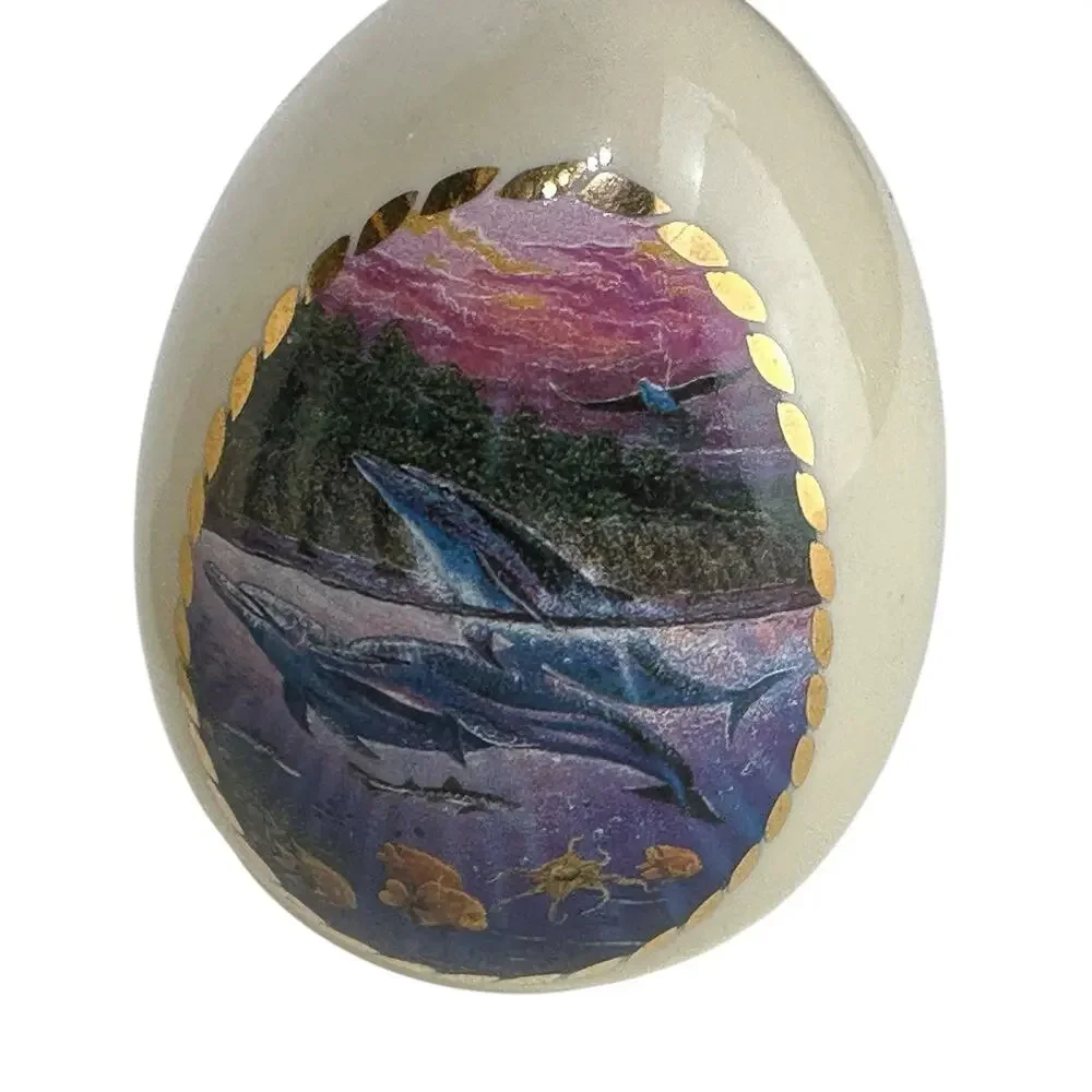 Set of 3 Robert Lyn Nelson Porcelain Eggs Splendors of the Sea Series